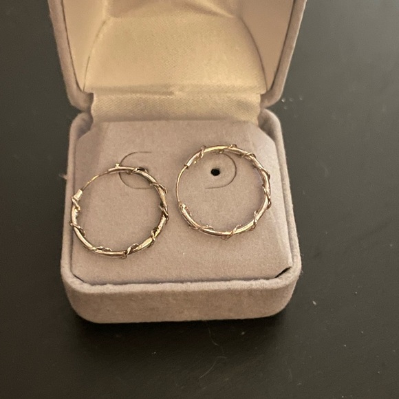 Small Silver Hoop Earrings - Picture 3 of 4